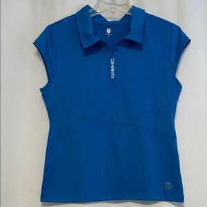 K-Swiss Women's Blue Short Sleeve Polo